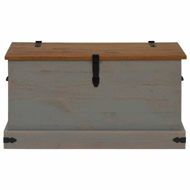 Berkfield Home Storage Chest HALDEN Grey 91x48x47 cm Solid Wood Pine - Size: 91 x 48 x 47 cm - image 1