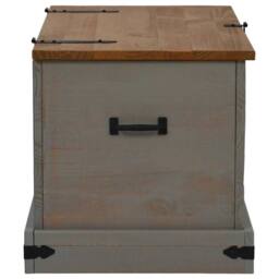 Berkfield Home Storage Chest HALDEN Grey 91x48x47 cm Solid Wood Pine - Size: 91 x 48 x 47 cm - thumbnail 4