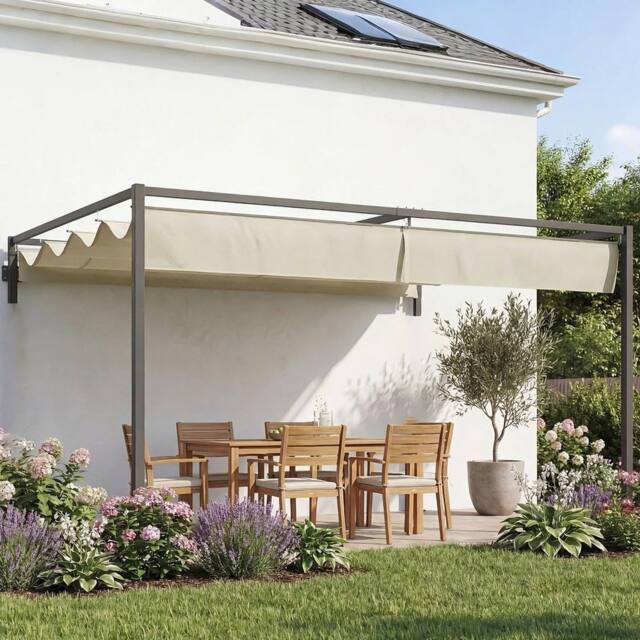 SPETLEK Pergola with Retractable Roof Khaki 2X3M in Cream - Size: 0.6m2 - image 1