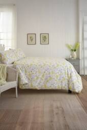 Deyongs Mellow Cotton Printed Duvet Set in Yellow - Size: King - thumbnail 3