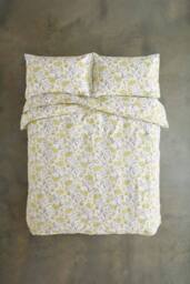 Deyongs Mellow Cotton Printed Duvet Set in Yellow - Size: King - thumbnail 2