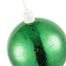 Happy Homewares Shiny Disco Mosaic Ball Pendant Shade in Mirrored Tiled Retro Style in Green - thumbnail 3