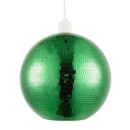 Happy Homewares Shiny Disco Mosaic Ball Pendant Shade in Mirrored Tiled Retro Style in Green - thumbnail 5