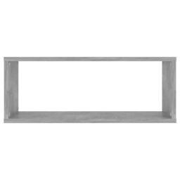 Berkfield Home Wall Cube Shelf 2 pcs Concrete Grey 60x15x23 cm Engineered Wood - Size: 60 x 15 x 23 cm - thumbnail 5
