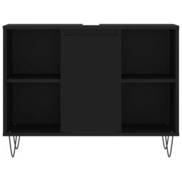 Berkfield Home Bathroom Cabinet Black 80x33x60 cm Engineered Wood - Size: 80 x 33 x 60 cm - thumbnail 5