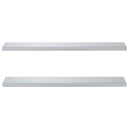 Berkfield Home Wall Shelves 2 pcs 100x23.5x3 cm Silver Stainless Steel - thumbnail 5