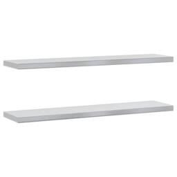 Berkfield Home Wall Shelves 2 pcs 100x23.5x3 cm Silver Stainless Steel - thumbnail 2