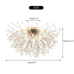 NIVOR Firework Chandeliers Chrome Dandelion Crystal Ceiling Lights 6 x G9 in Metallic Silver - thumbnail 2