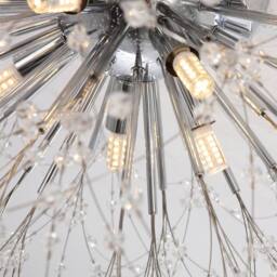 NIVOR Firework Chandeliers Chrome Dandelion Crystal Ceiling Lights 6 x G9 in Metallic Silver - thumbnail 6
