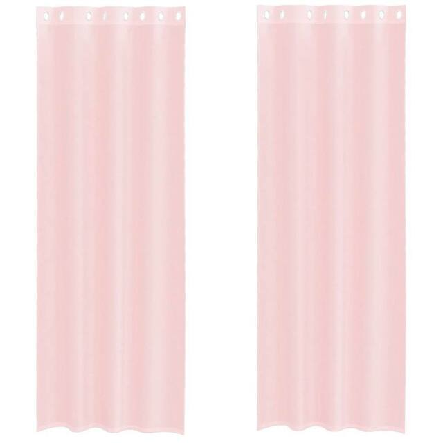 Berkfield Home Voile Curtains with Grommets 2 pcs Light Pink 140x300 cm - image 1