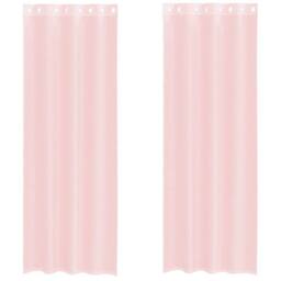 Berkfield Home Voile Curtains with Grommets 2 pcs Light Pink 140x300 cm - thumbnail 1