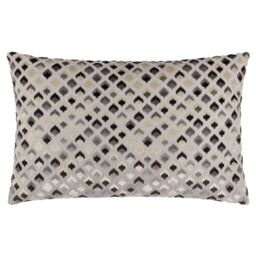 Paoletti Lexington Geometric Velvet Cushion in Grey - Size: 40 cm x 60 cm - thumbnail 1