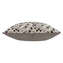 Paoletti Lexington Geometric Velvet Cushion in Grey - Size: 40 cm x 60 cm - thumbnail 3