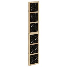 Berkfield Home Room Divider 4 Panels Brown & Black Solid Wood Paulownia - thumbnail 5