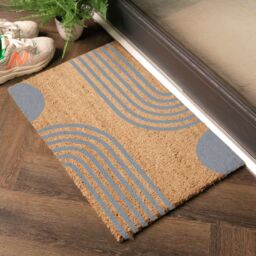 Artsy Mats Grey Abstract Lines & Semi Circles Doormat - Size: 40 cm x 60 cm - thumbnail 3