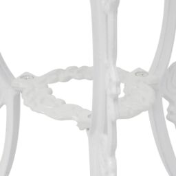 Berkfield Home 3 Piece Bistro Set Cast Aluminium White - thumbnail 3
