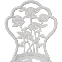 Berkfield Home 3 Piece Bistro Set Cast Aluminium White - thumbnail 6