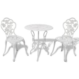 Berkfield Home 3 Piece Bistro Set Cast Aluminium White