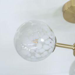 ValueLights India White Confetti Glass 3 Way Flush Ceiling Light with LED Bulbs in Gold - thumbnail 4