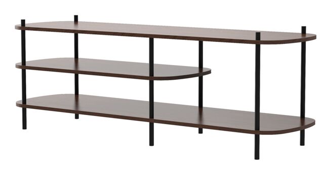 Nordlys Industrial Design TV Stand with Wooden Storage in Brown - image 1