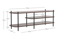 Nordlys Industrial Design TV Stand with Wooden Storage in Brown - thumbnail 5