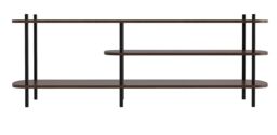 Nordlys Industrial Design TV Stand with Wooden Storage in Brown - thumbnail 3