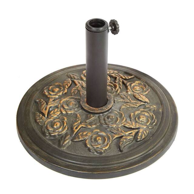Coopers of Stortford Bronze-Effect Rose Parasol Base, Weather-Resistant Polyethylene in Bronze - image 1
