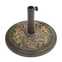 Coopers of Stortford Bronze-Effect Rose Parasol Base, Weather-Resistant Polyethylene in Bronze - thumbnail 1