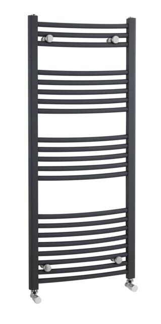 Balterley Heated Vertical Towel Curved Rail 1689 BTU, 1150mmx500mm - Anthracite in Grey - image 1