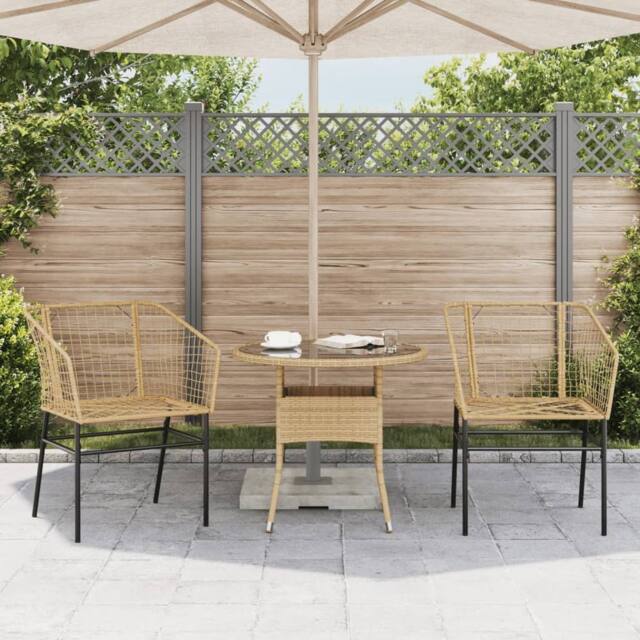 Berkfield Home Beautiful Garden Chairs 2 pcs Brown Poly Rattan in Tan - image 1