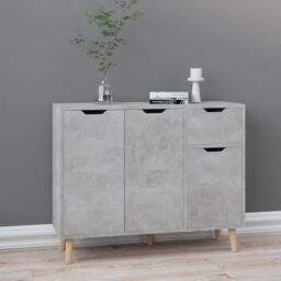 Berkfield Home Sideboard Concrete Grey 90x30x72 cm Engineered Wood - Size: 90 x 30 x 72 cm - thumbnail 1