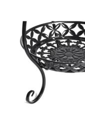 ExtraStar 2-Tier Vintage Metal Plant Stand with Decorative Design in Black - thumbnail 5