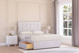 "Sloomy Highbury Plush Divan Set 2 Drawers-26"" Headboard in Silver - Size: Single" - thumbnail 2