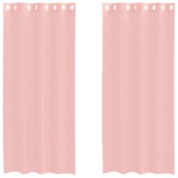 Berkfield Home Voile Curtains with Grommets 2 pcs Pink 140x225 cm - thumbnail 3