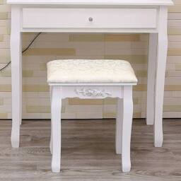 PAWNORA Dressing Table Chair Vanity Stool A Beige - Size: 0.6m2 - thumbnail 3