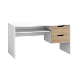 Kidsaw Modern Home Office Desk with Storage Drawers, White/Oak Effect - Size: Large - thumbnail 2