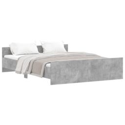 Berkfield Home Bed Frame with Headboard & Footboard Concrete Grey 150x200 cm King Size - thumbnail 2