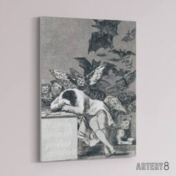 "Artery8 Francisco Goya The Dream Of Reason Canvas Wall Art Print in Grey - Size: W24"" x H32""" - thumbnail 2