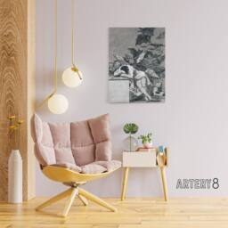 "Artery8 Francisco Goya The Dream Of Reason Canvas Wall Art Print in Grey - Size: W24"" x H32""" - thumbnail 3