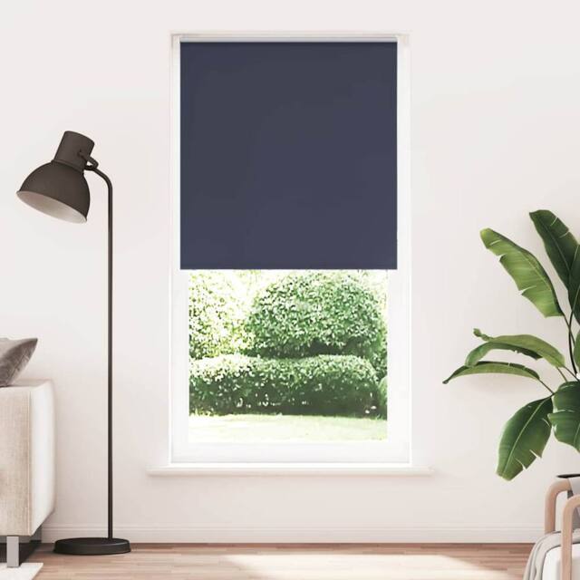 Berkfield Home Roller Blind Blackout Marine 90x210 cm Fabric Width 85.7 cm Polyester in Blue - image 1