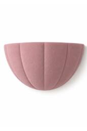 ValueLights Leonardo Scallop Curve Ceramic Flush Wall Sconce Light with Bulb in Dusty Pink - thumbnail 6