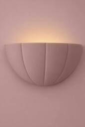 ValueLights Leonardo Scallop Curve Ceramic Flush Wall Sconce Light with Bulb in Dusty Pink - thumbnail 4