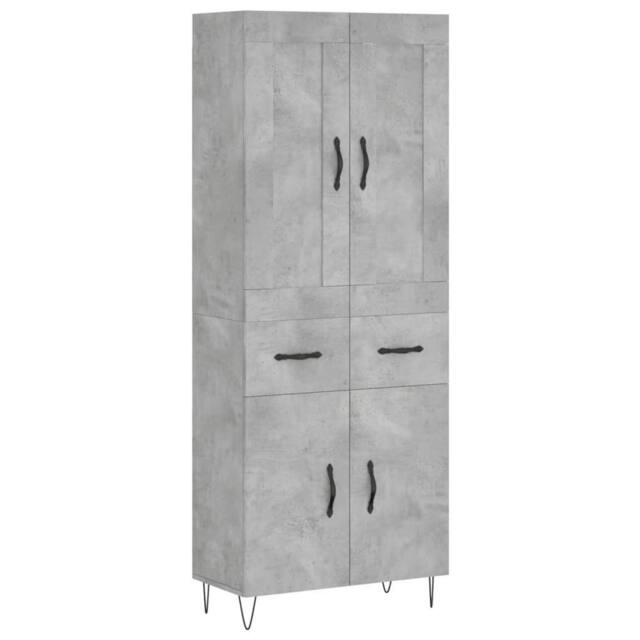 Berkfield Home Highboard Concrete Grey 69.5x34x180 cm Engineered Wood - image 1