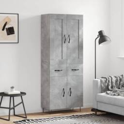 Berkfield Home Highboard Concrete Grey 69.5x34x180 cm Engineered Wood - thumbnail 2