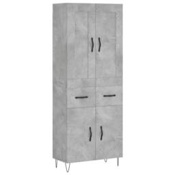 Berkfield Home Highboard Concrete Grey 69.5x34x180 cm Engineered Wood - thumbnail 1