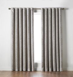 Luxury Living Fern Blackout Ring Top Curtains in Cream - Size: 110 cm width x 137 cm drop - thumbnail 2