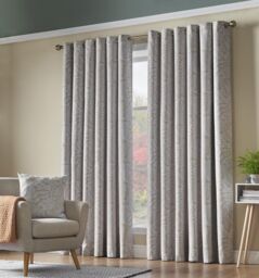 Luxury Living Fern Blackout Ring Top Curtains in Cream - Size: 110 cm width x 137 cm drop - thumbnail 1