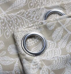 Luxury Living Fern Blackout Ring Top Curtains in Cream - Size: 110 cm width x 137 cm drop - thumbnail 3