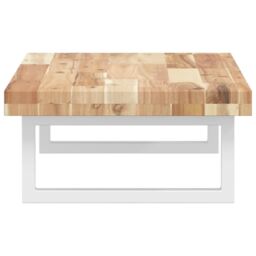 Berkfield Home Basin Shelf Wall Mounted Steel & Solid Wood Acacia in Brown - thumbnail 5