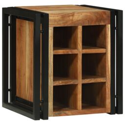 Berkfield Home Wine Rack 34.5x35x39 cm Solid Wood Acacia in Brown - thumbnail 3